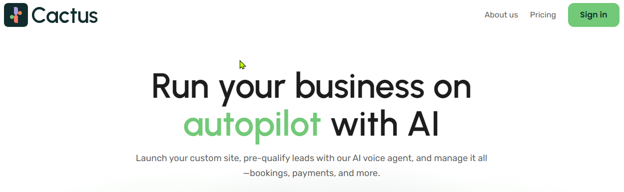 Cactus – AI Business Assistant for Solopreneurs