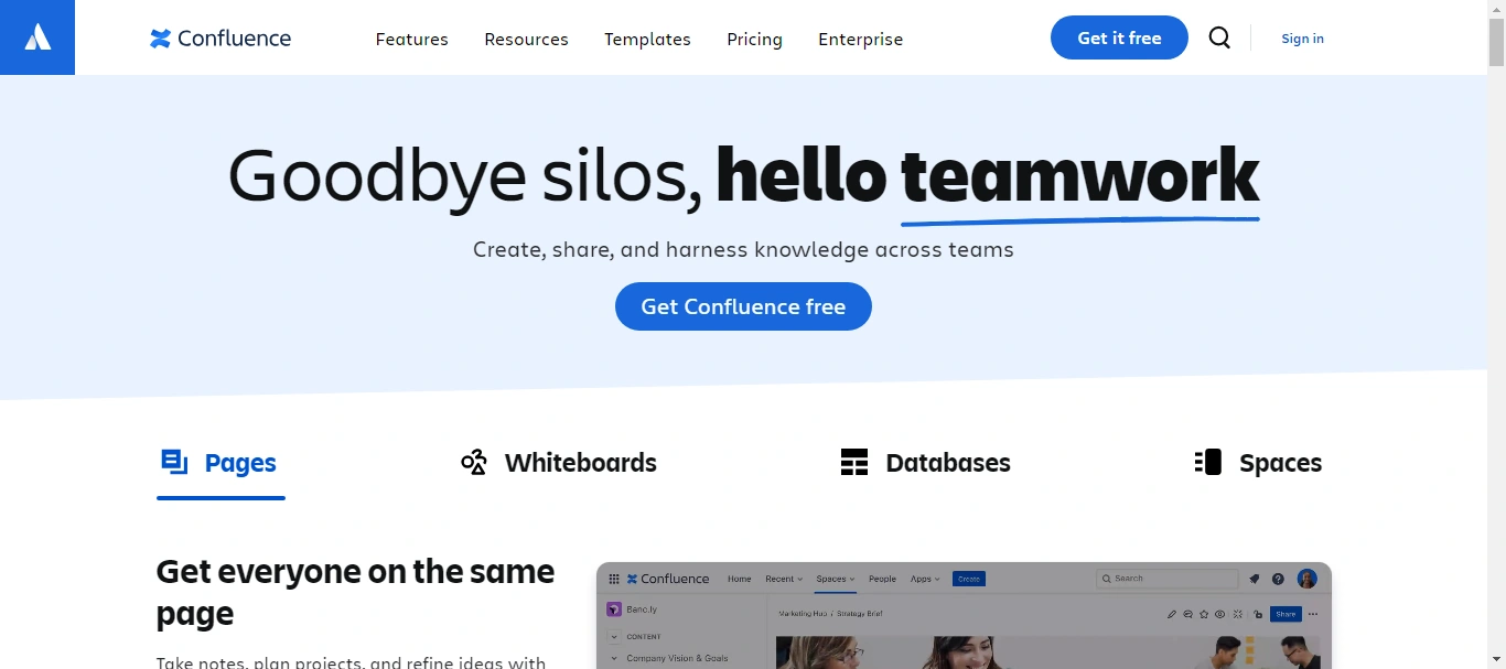 Confluence - documentation tool for agile teams